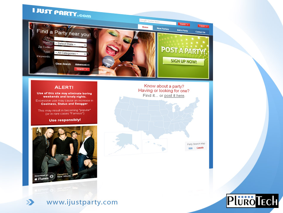 Website Design: www.ijustparty.com